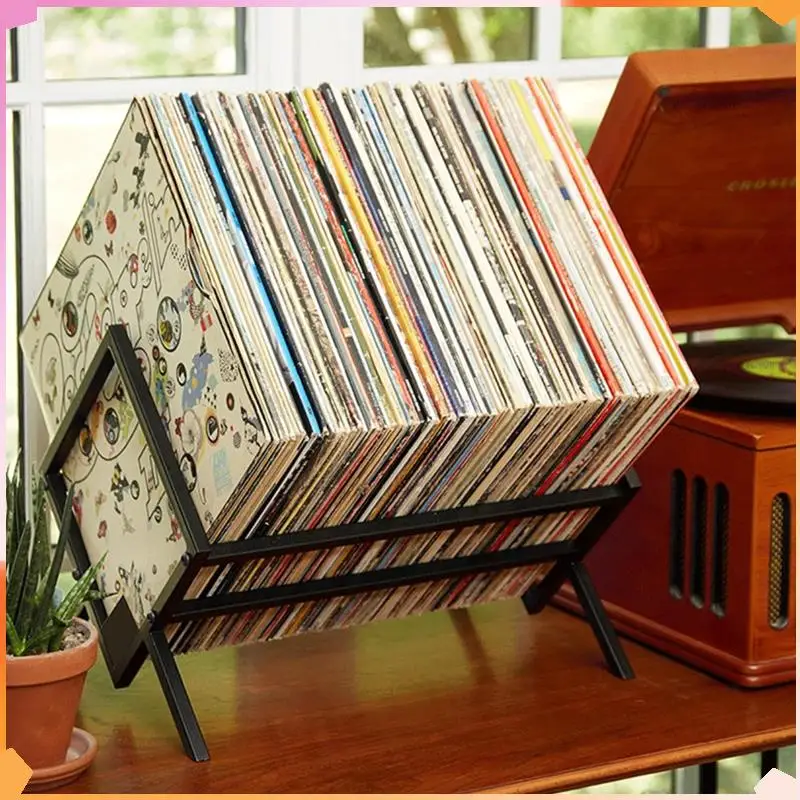 

Record Storage Racks Vinyl Record Holder Stand 100Lps-Easy Assembly Sleek Matte Black LP Holder Stand