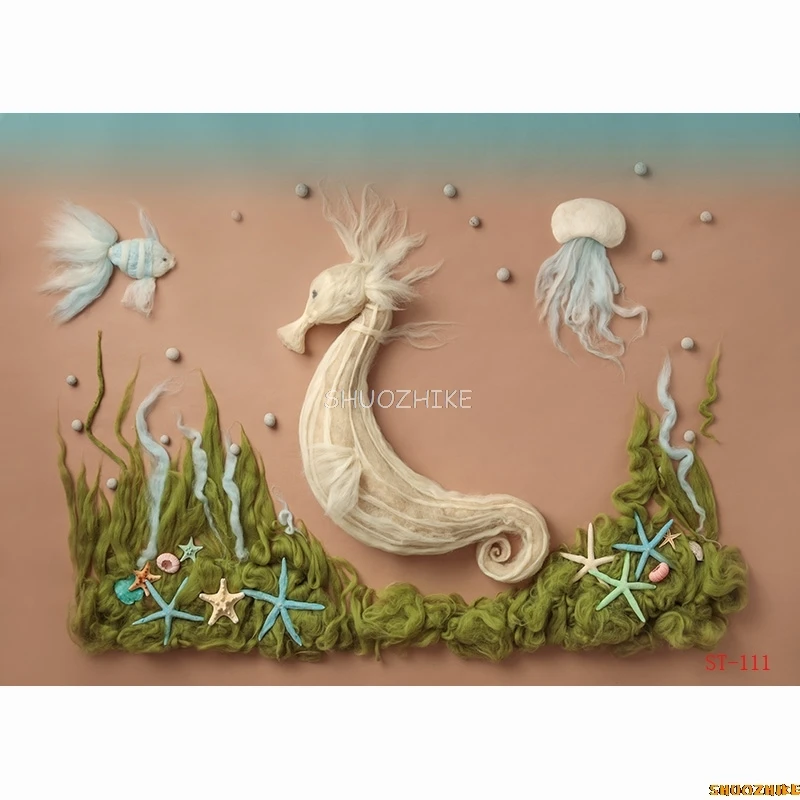 Newborn Baby Photography With Tree Swing And Fur Garland Backdrop Floral Birthday Hundred Days Studio Background XSE-22