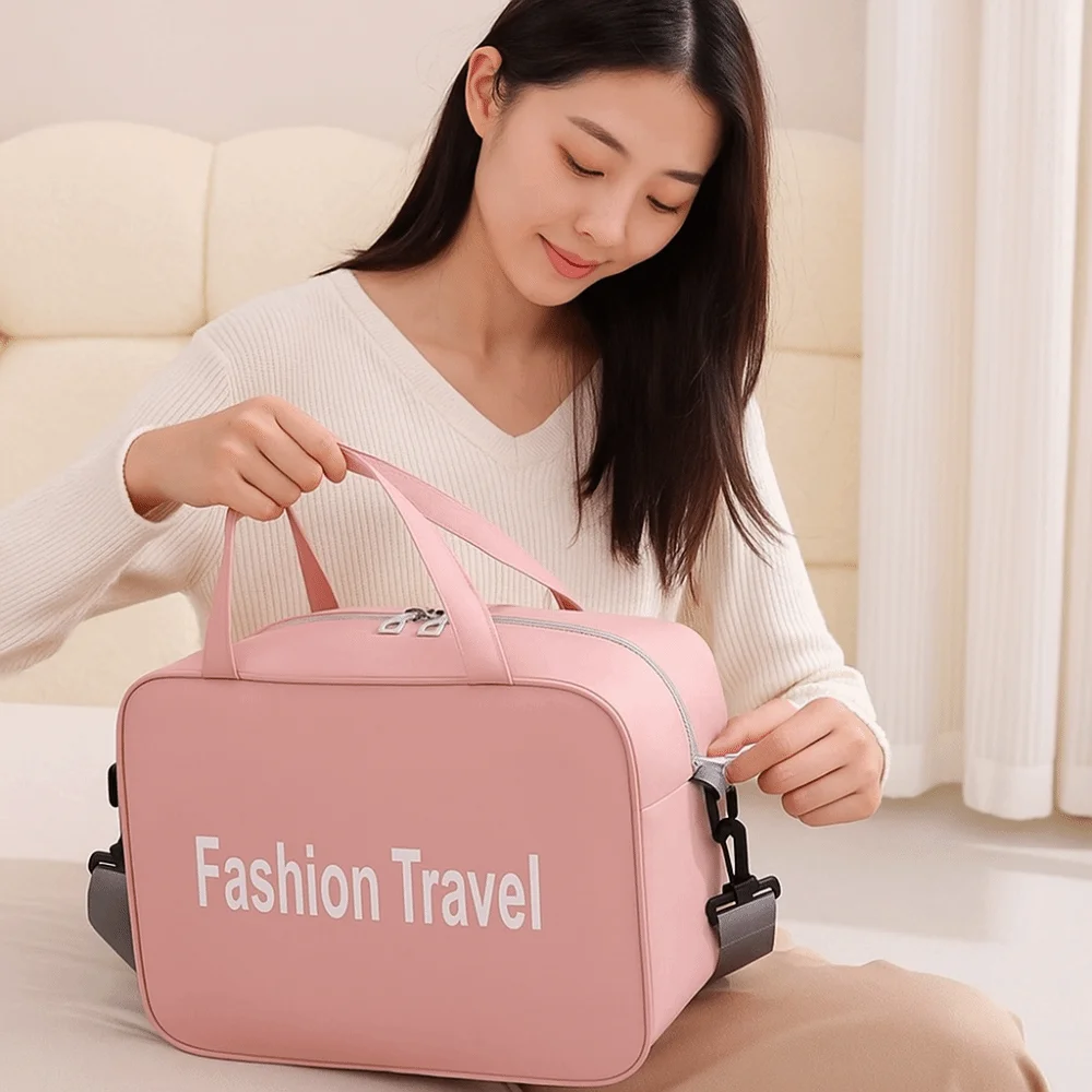 

Portable 600D Film Travel Handbag Waterproof Large-capacity Duffel Bag Single Shoulder Lightweight Shoulder Luggage Bag Women