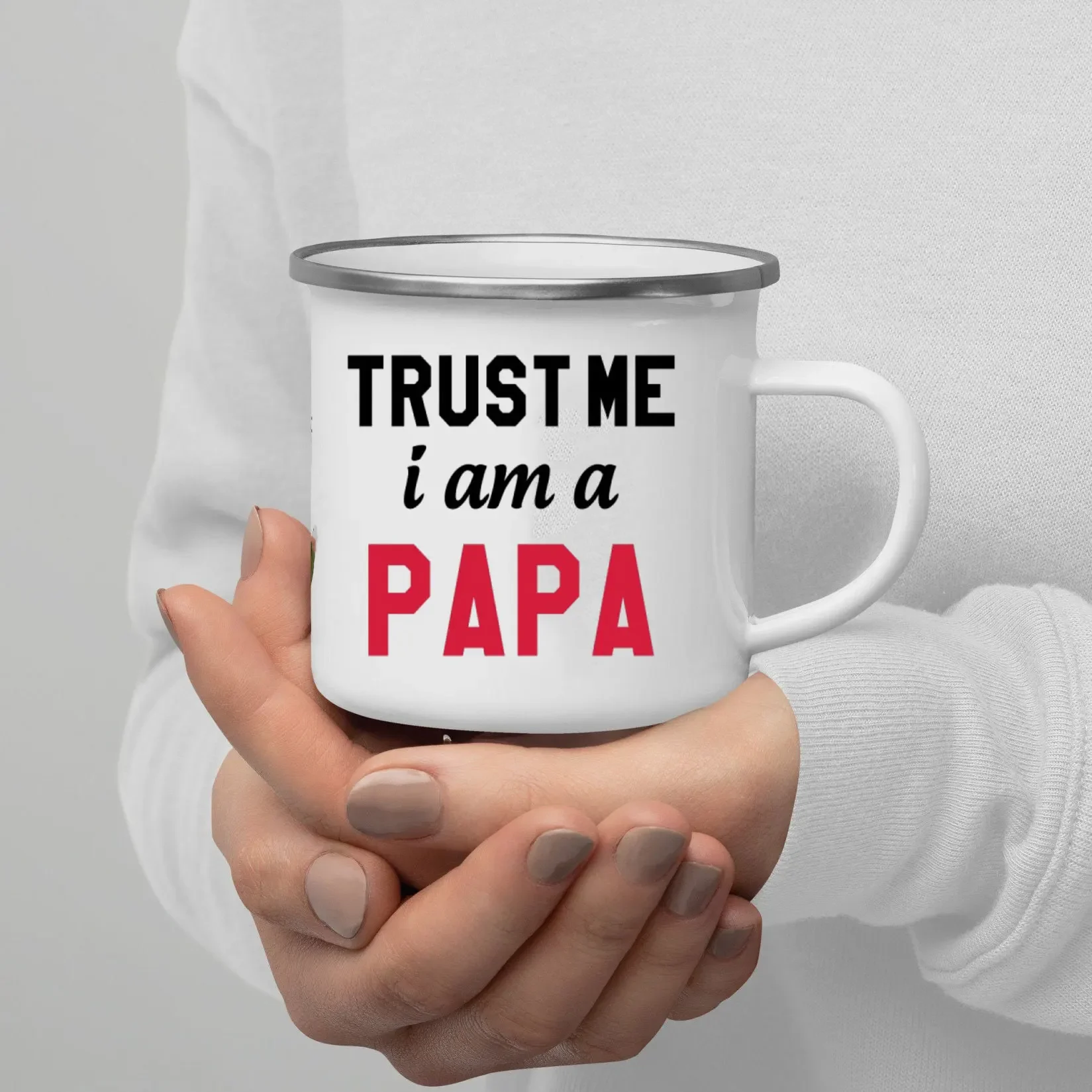 

Эмалированная кофейная кружка Trust Me I Am Print с ручкой, чашки для вина, пива, сока, колы, кружка для молока, лучший подарок для фестиваля на открытом воздухе