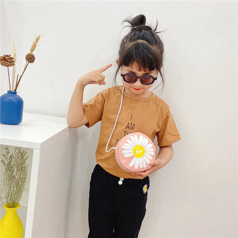 Daisy Ronde Kinderen Crossbody Tas Meisje Mode Schoudertassen Bloemen Kind Purse Kids Messenger Bag Kid Portemonnee Clutch