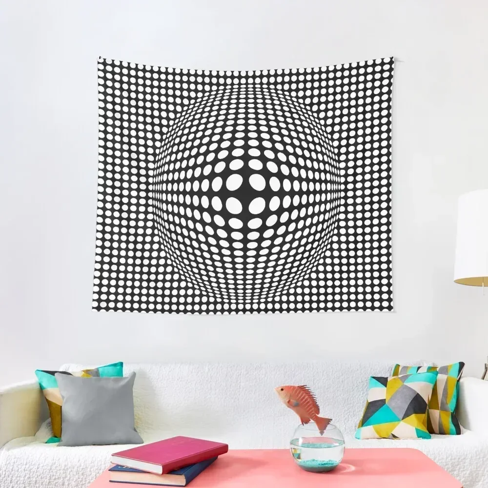 

Black And White Victor Vasarely Style Optical Illusion Tapestry Home Decorators Home Decoration Aesthetic Home Decor Tapestry