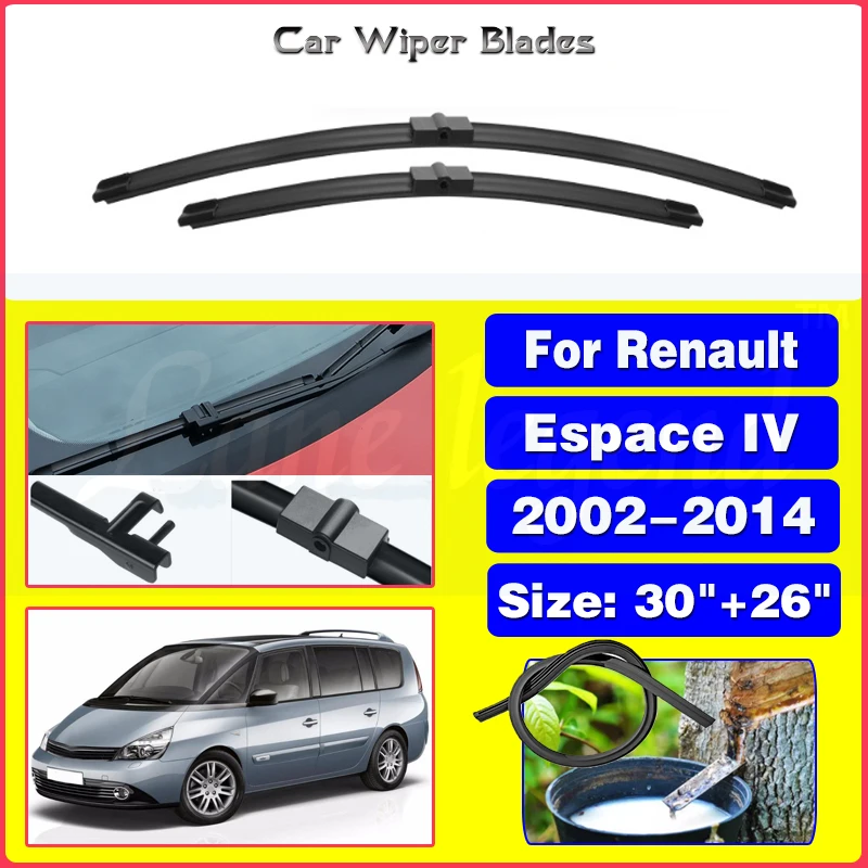 

Wiper Front Wiper Blades For Renault Espace 4 IV 2002-2014 2003 2004 2005 2006 2007 Windshield Windscreen Front Window 30"+26"