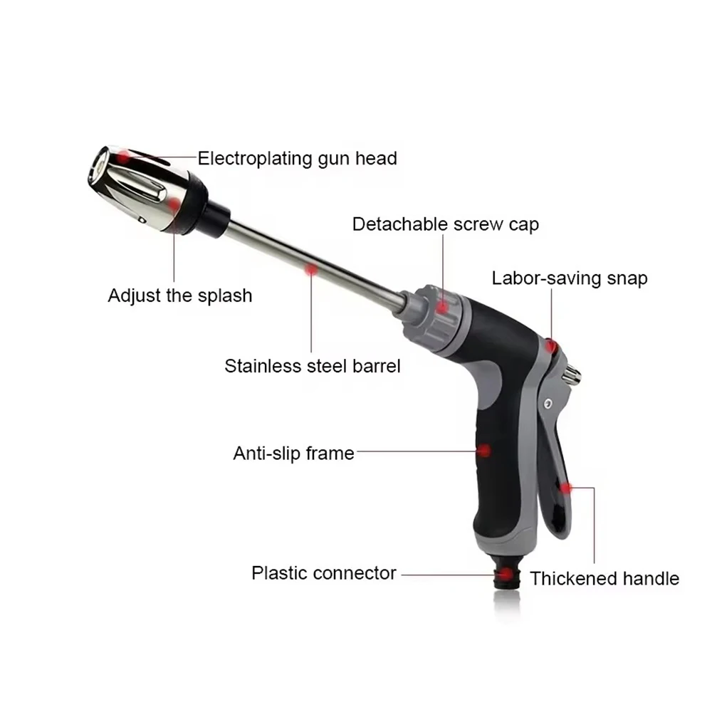 Garden irrigation Water Gun Set, Portable High-pressure Car Wash Water Gun Tool Metal Extension Rod Foam Pot Car Wash Water Gun