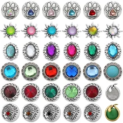 5pcs/lot Wholsale 18mm Snap Jewelry Mixed Metal Round Snap Button Jewelry Fit Snap Bracelet Bangles Necklaces