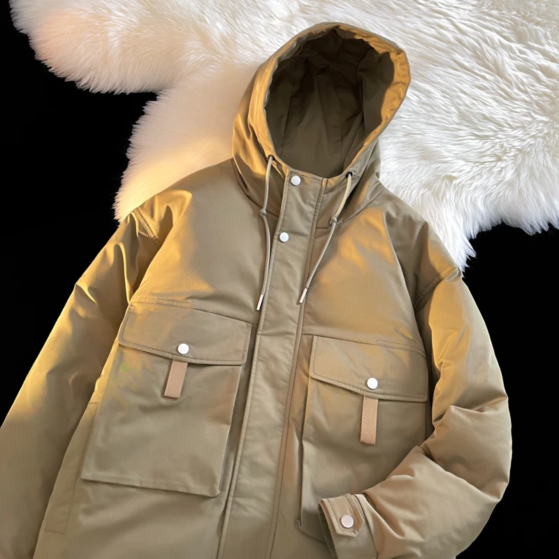 Chaqueta acolchada de algodón para hombre, abrigo cálido con múltiples bolsillos, estilo Safari Vintage, estilo coreano, ideal para viajes al aire libre, novedad de 2022