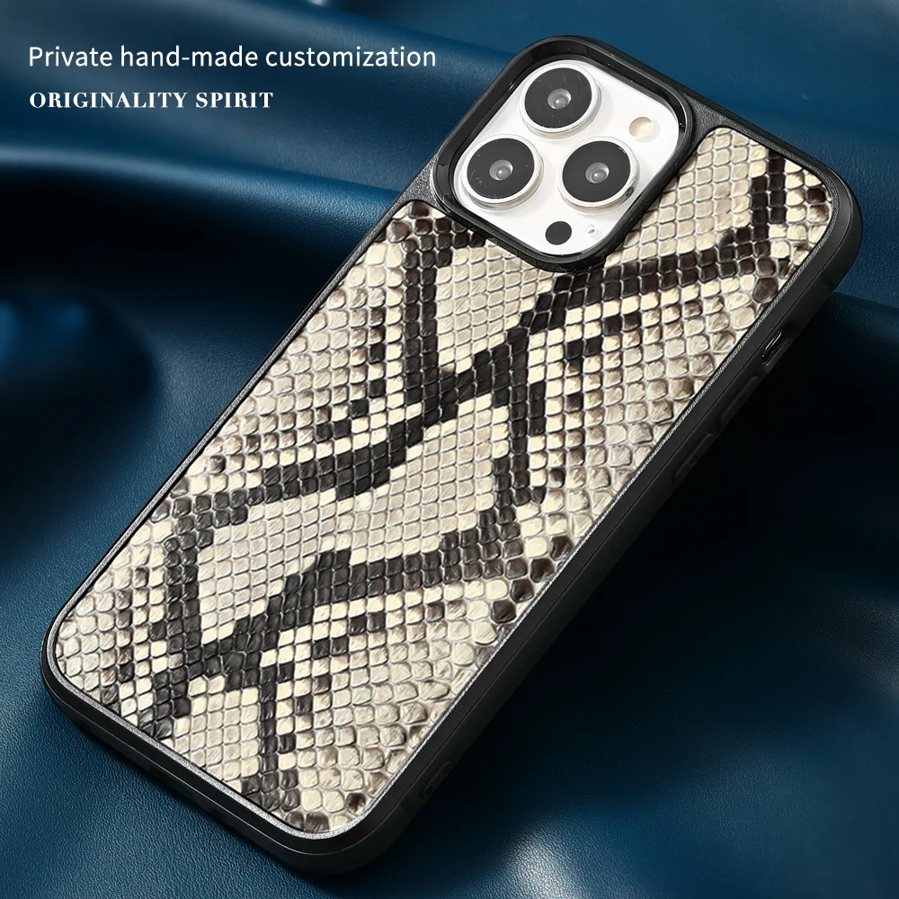 LANGSIDI Heave Duty Protective Snake Case For Iphone 13 14 pro max 12 13 mini 11 12 pro max XS Genuine leather shockproof cover