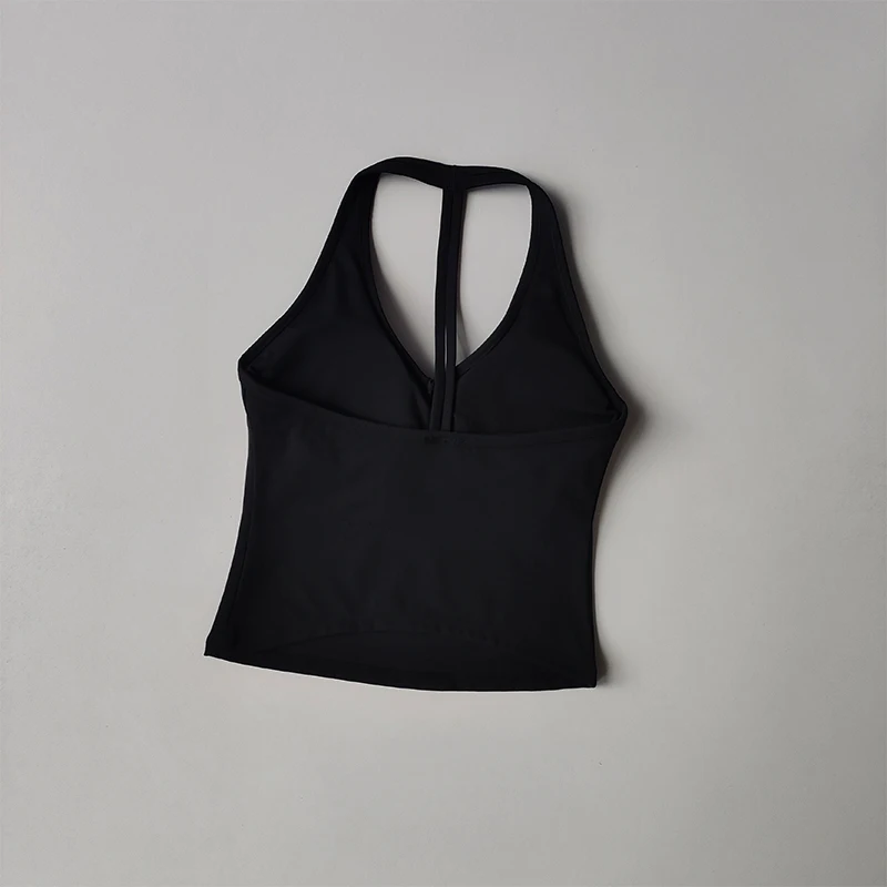 Sportunterwäsche V-Ausschnitt Sommer Neckholder Schöner Rücken Yoga-Anzug Weste Raffung Outdoor-Lauf Fitness-BH – Detail 10