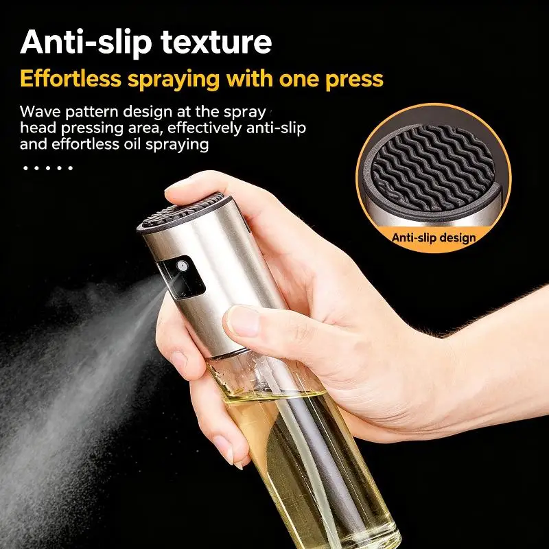 Olive Oil Sprayer for Air Fryer BPA Free Food Grade Glass Stainless Steel Oil Spray Bottle for Kitchen Cooking BBQ Salad