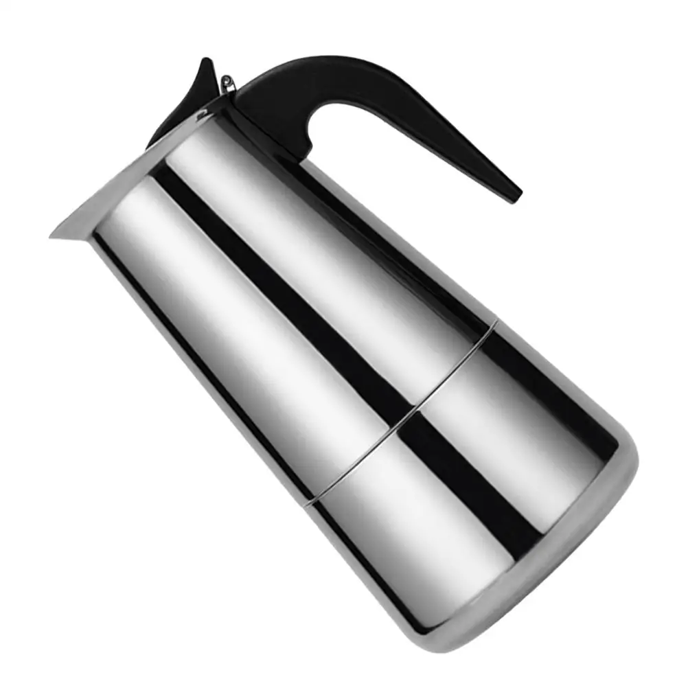 

Electric Coffee Stovetop Maker Kettle Silver Rapid Brewer Home Office Fast Heating Pot Espresso Mocha Manual Stainless Aluminum