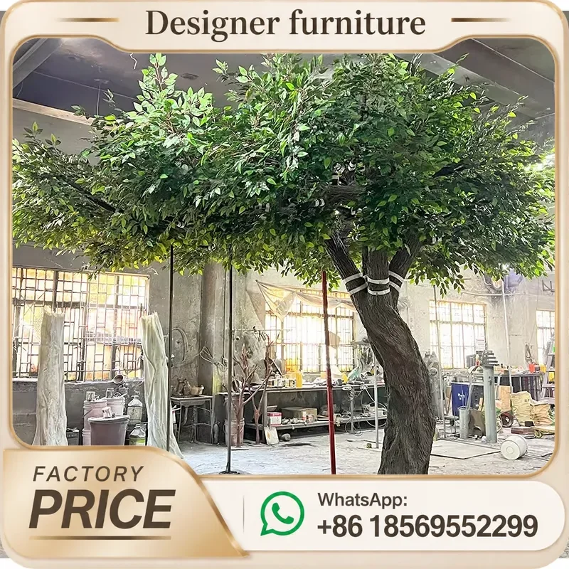 For Large Artificial Ficus Tree Arch Shape Fiberglass Fake Banyan Plant Durable Indoor Home Office Decoration Greenery