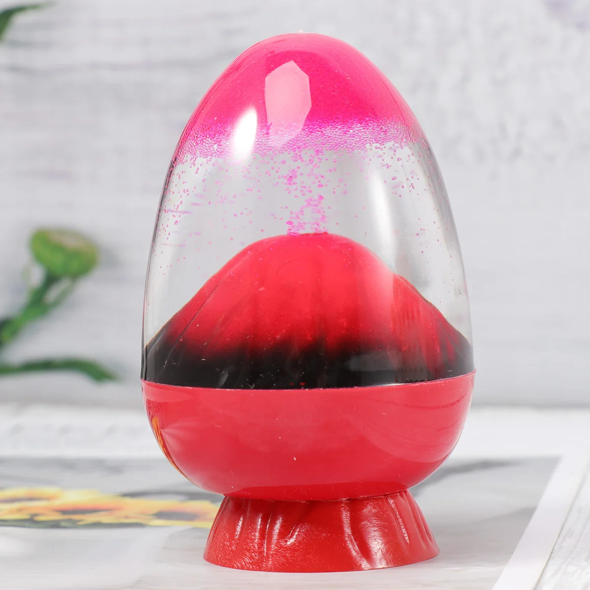 

Floating Sand Art Home Decor with Stand Creative Desktop Hourglass Ornament for Living Room Bedroom Desk Table Decoration White