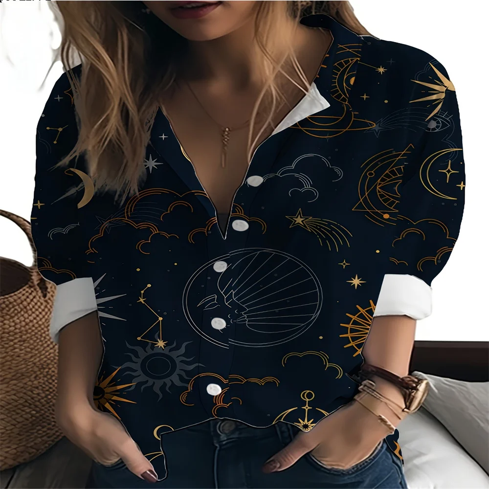 Women's Vibrant Cartoon Animal Printed Button Up Shirt With Breathable Long Sleeves, Perfect For Spring And Autumn Fashion