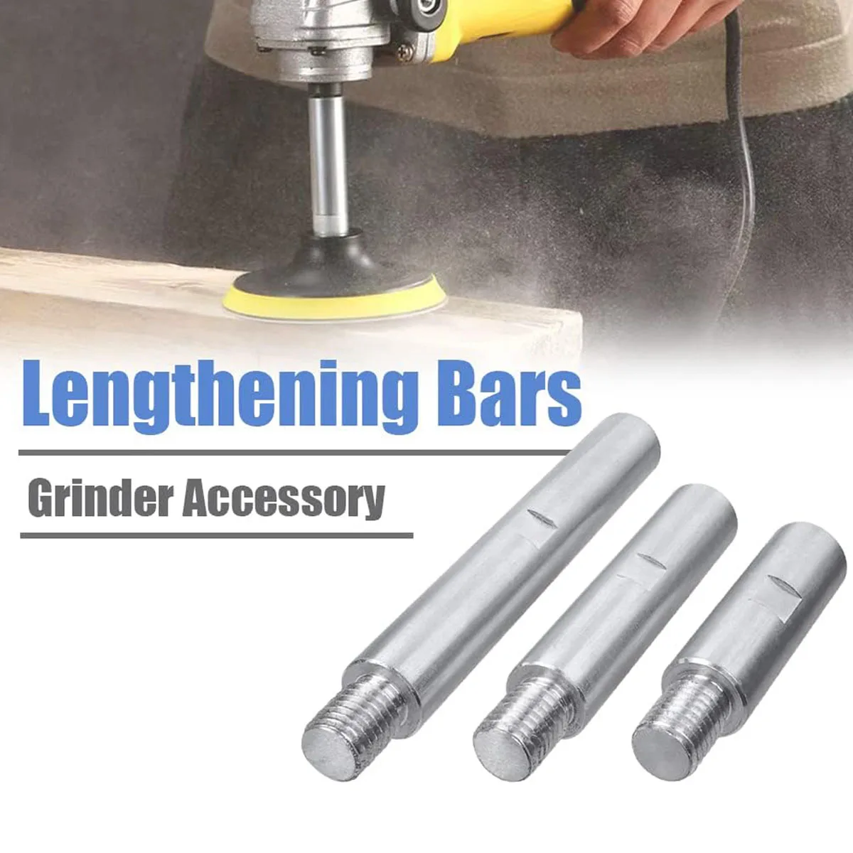 3Pcs Angle Grinder Extension Rod M14 Thread 75/100/140mm Adapter Rod Polishing Pads Grinding Connection Bit Polisher Accessories