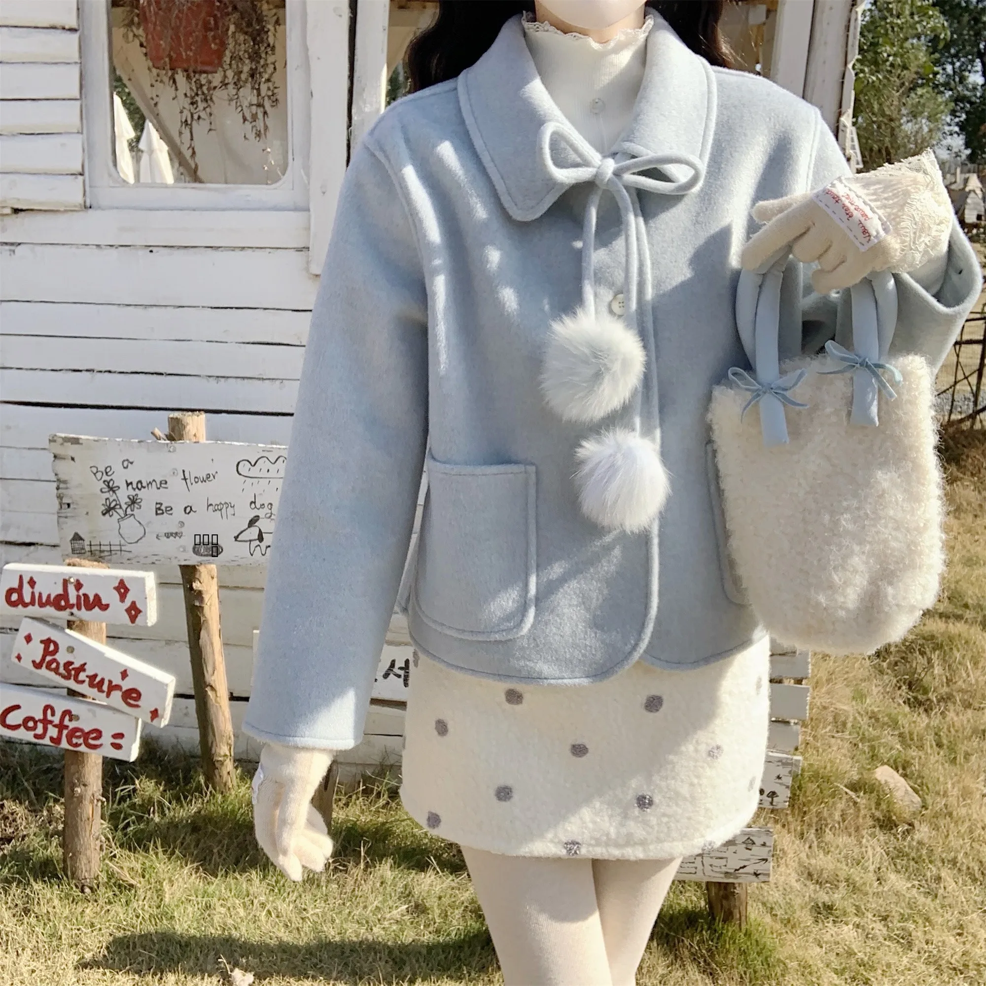 

Женское двустороннее шерстяное пальто Dear YN Korean Sle из кашемира, разноцветное, короткое, теплое, с откидными карманами