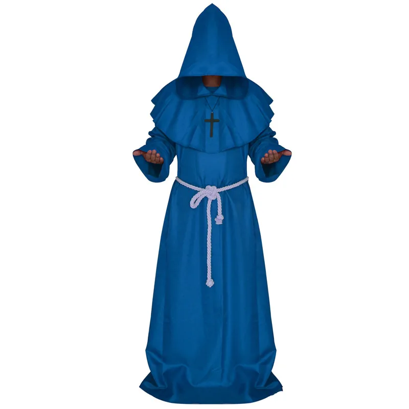 زي ملكة المحكمة في القرون الوسطى للهالوين رداء الراهب الكاهن الساحرة الطبيب الملابس الصينية التقليدية ألياف البوليستر #5
