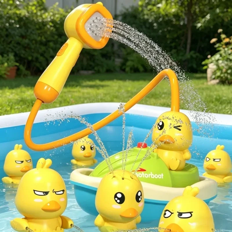 Juguete de Agua para Bañera, Pato Eléctrico que Rocía Agua, Juguetes de Bolas de Agua para Bebés, Juego de Baño para Niños, Accesorios para el Baño