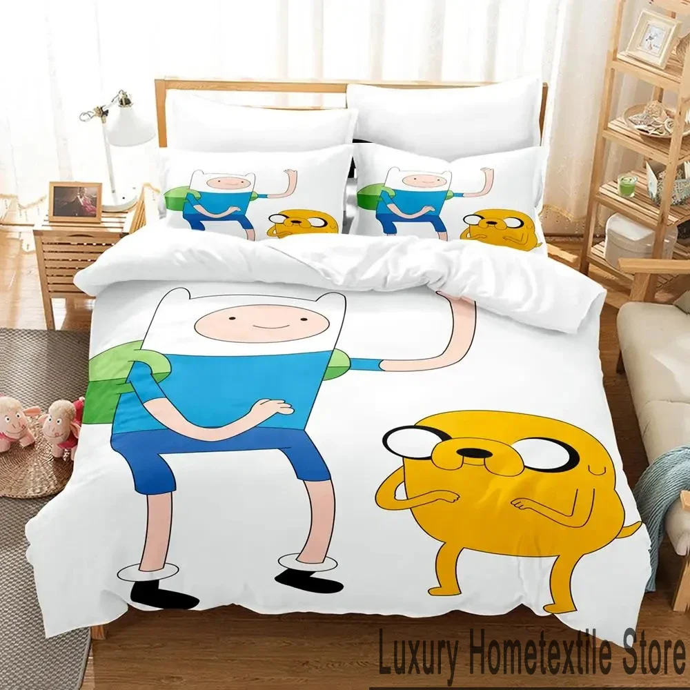 3D Print Adventure Time Finn Jake The Dog Face Bedding Set Boys Girls Twin Queen King Size Duvet Cover Pillowcase Bed boys Adult