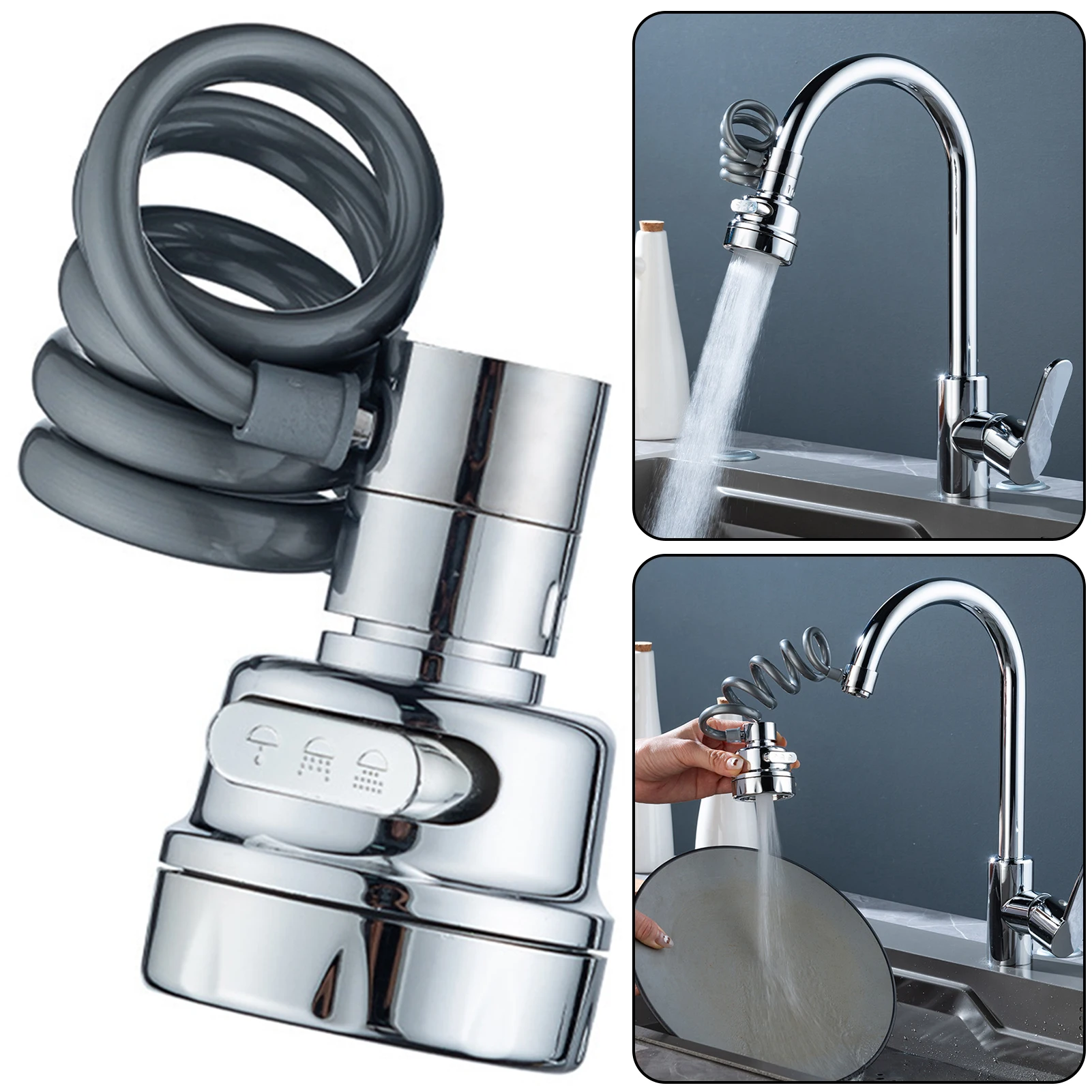 Pull-out Three-speed Faucet extender Supercharged Multi-functional Kitchen And Bathroom Universal Universal Shower