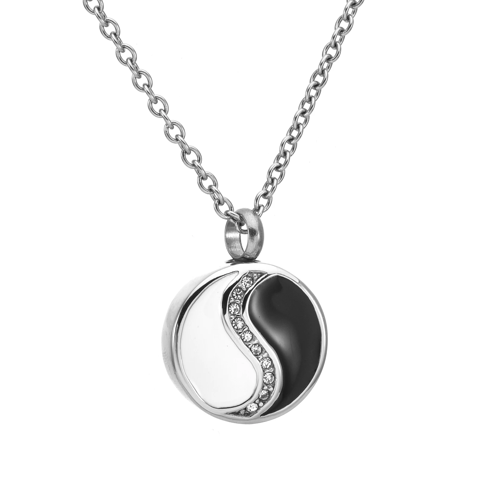 Stainless Steel Bagua Urn Pendant Necklace for Human Ashes, Cremation Jewelry, Keepsake Memorial Pendant for Loved Ones