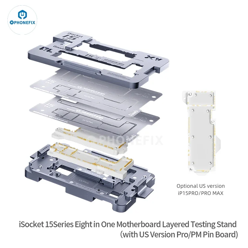 QianLi ISocket 8 w 1 płyta główna warstwowe urządzenie testowe dla IPhone 15 15 Plus 15Pro 15ProMax płyta główna warstwa platforma do reballingu