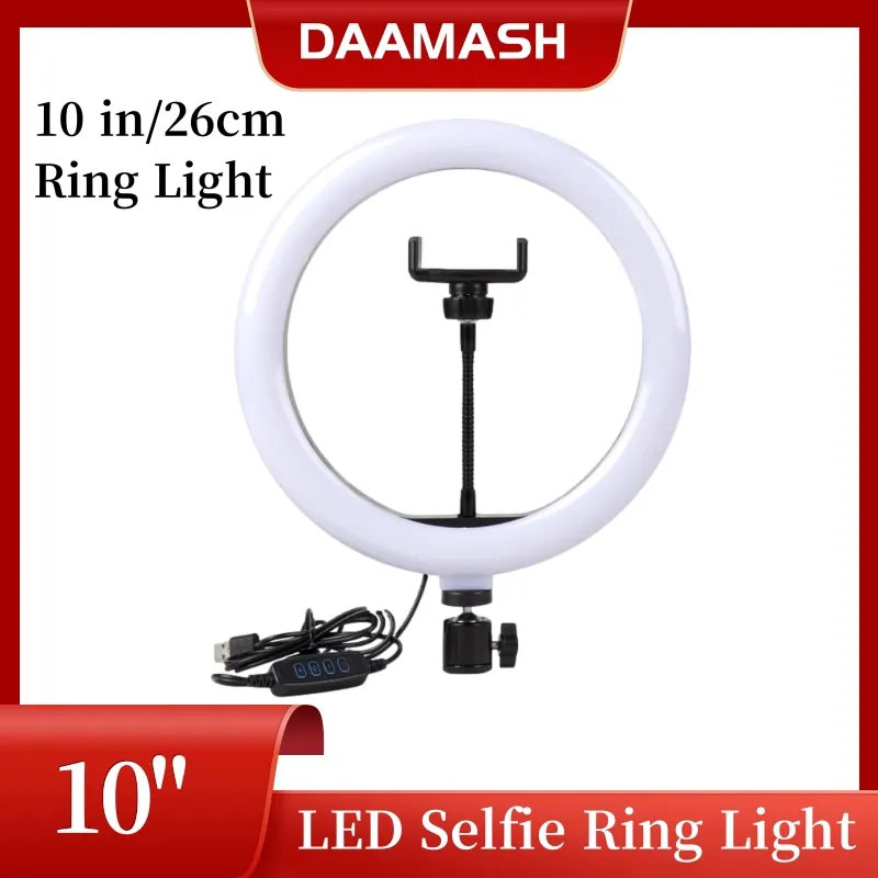 

10inch Selfie Ring Light, Photography Fill Light Led Ring Lamp Ringlight for Video Recording Live Broadcast Selfie Led Lamp