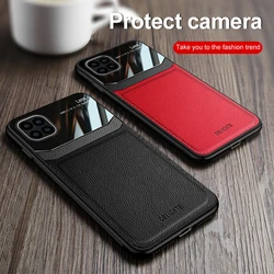 p40lite leather mirror case For Huawei p40 lite glass cases camera Lens cover Shell huwei p 40 light jny-l2a coque capa fundas