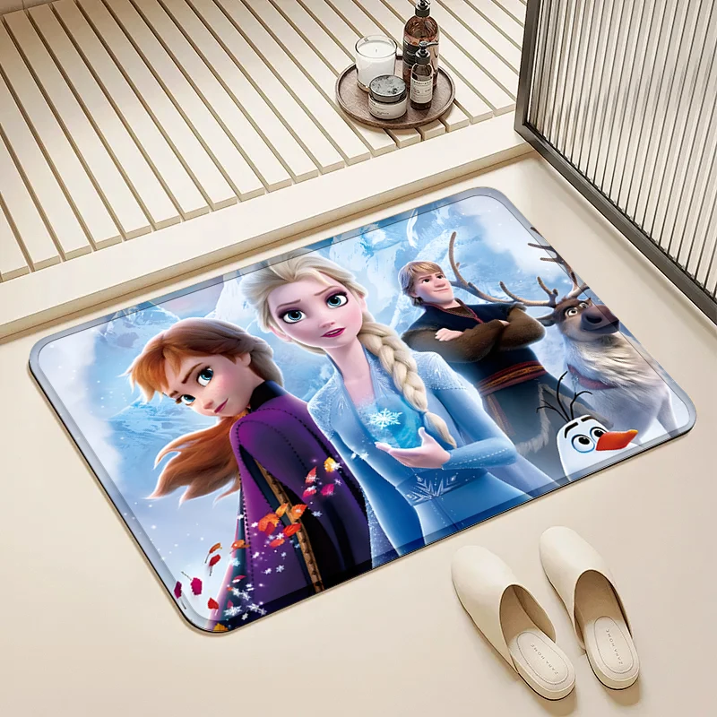 

Disney Frozen Characters Doormat Non-Slip Entrance Mat Home Decor Floor Rug for Living Room Bathroom