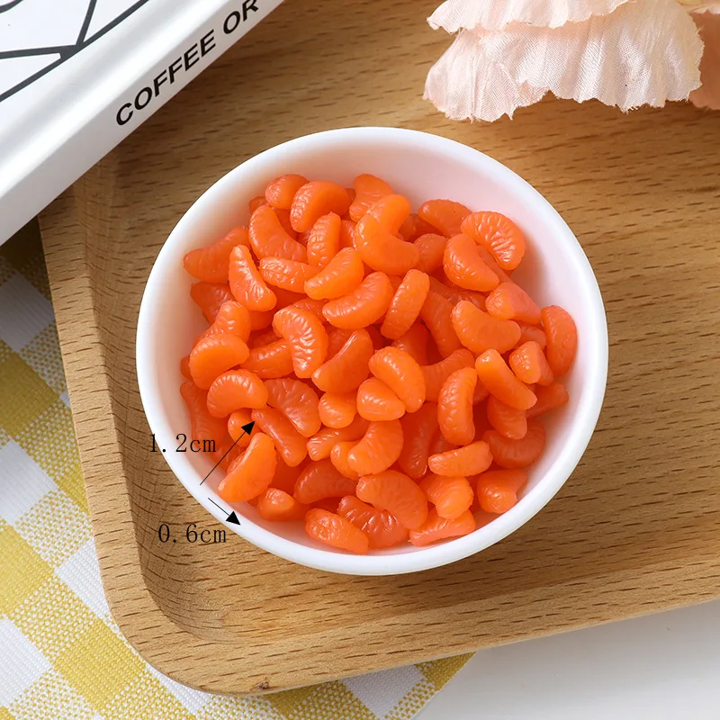 Simulation Orange Petals For Diy Handmade Cake Ice Cream Fruit Accessories Pvc Pieces Orange Meat 50 Pcs/ Lot