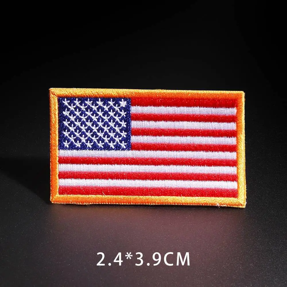 Country Flag Patch Stripes Embroidered Russia UK France EU Netherlands Flag Tactical Military Patches Army Applique stripe Badge