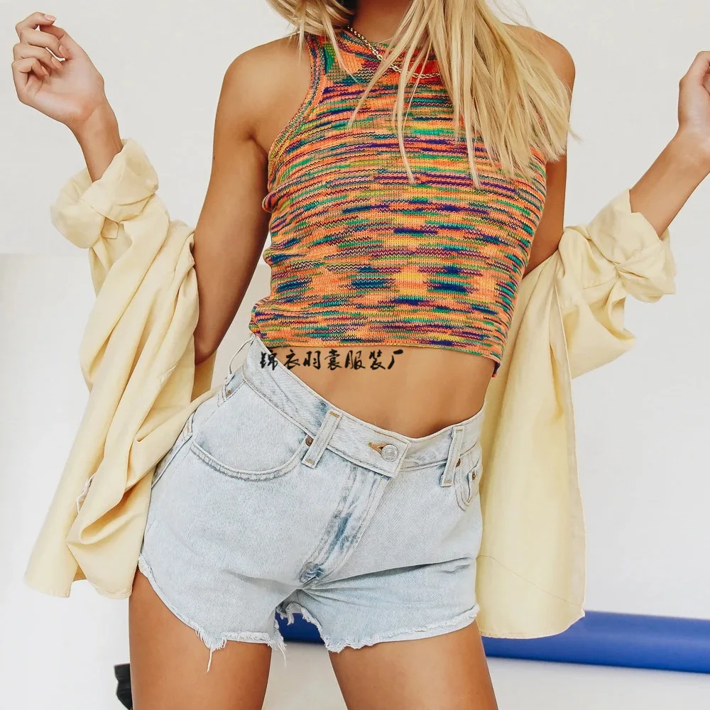 

Новая летняя коллекция 2026: модный, персонализированный, трендовый, яркий короткий жилет, вязаный свитер