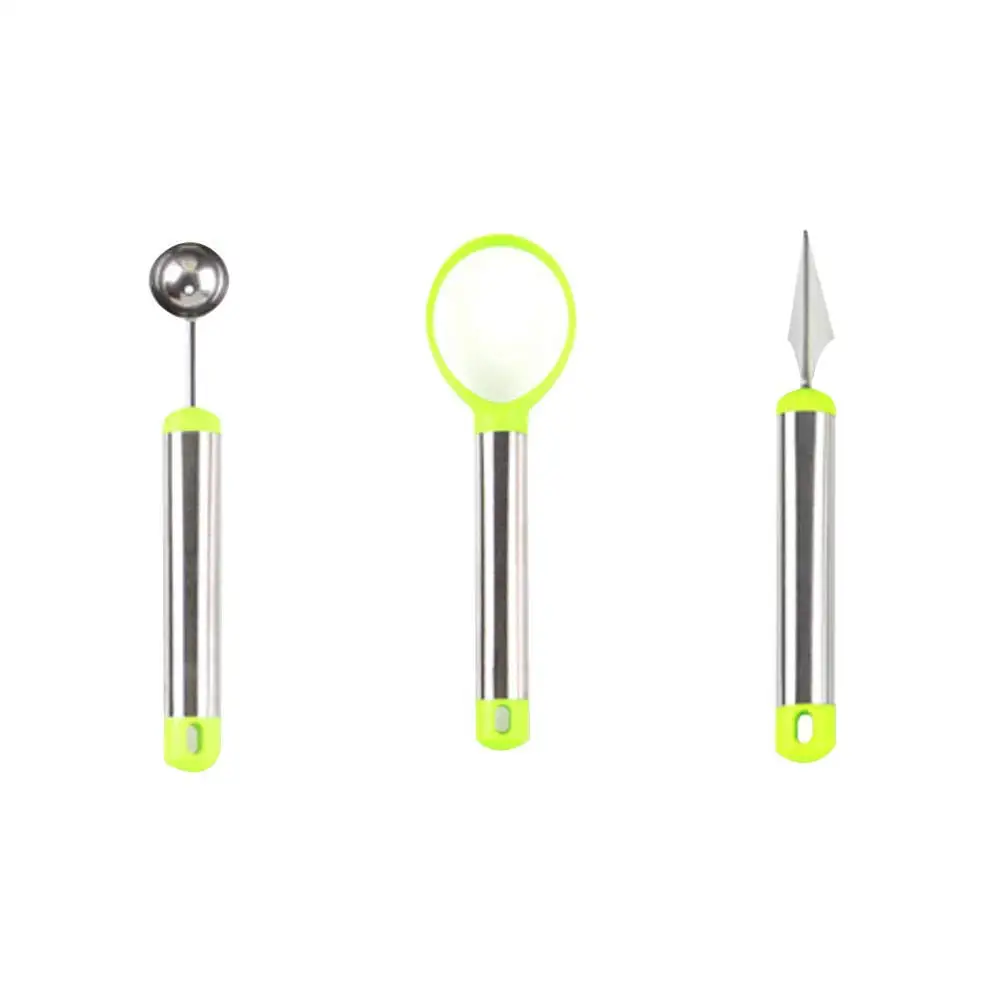 

3Pcs Fruit Slicer Kit Stainless Steel PP Material Easy to Use Clean Make Nutritious Food for Lovers