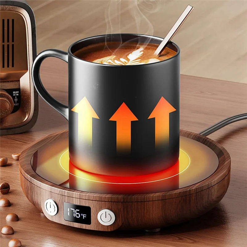 ABLU-เครื่องอุ่นแก้ว,เครื่องอุ่นถ้วยกาแฟ 3 การตั้งค่าอุณหภูมิ,เทียนอุ่นแผ่น,อุปกรณ์กาแฟ US Plug