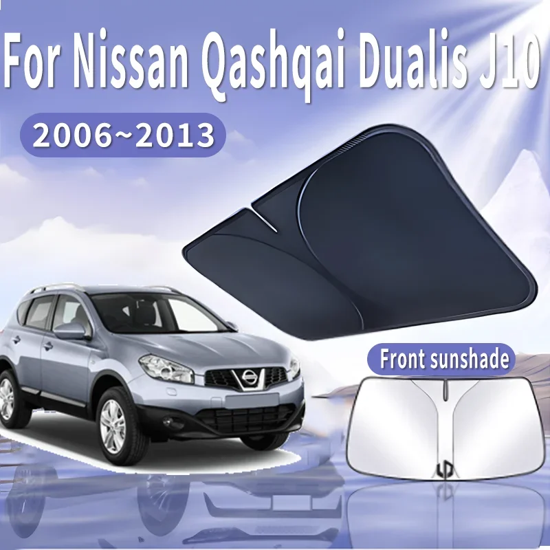 Car Sun Visor For Nissan Qashqai Dualis J10 2006–2013 Front Windshield Sunshade Heat Insulation Summer Colling Auto Accessories