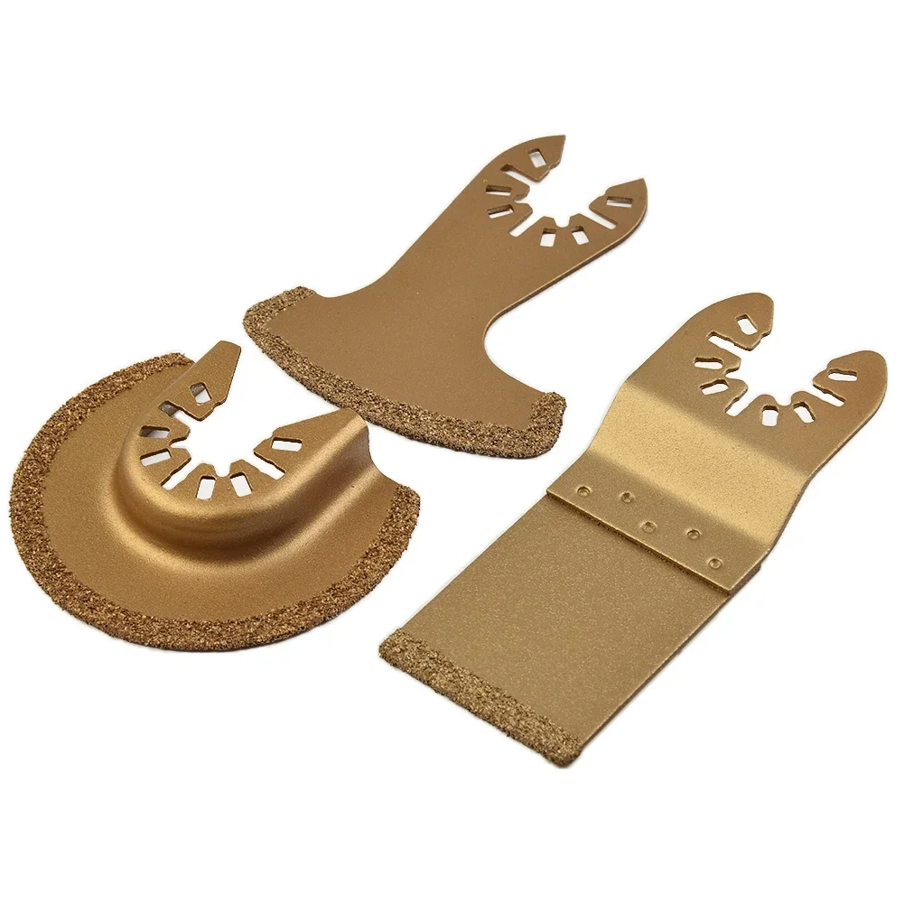 3pcs / Set Carbide Oscillating Multi Tools  Renovator  Saw Set  Ceramic Til E Grout Removing  Tool Oscillating Cutter