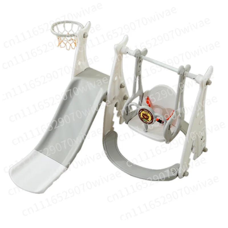 Indoor Outdoor Toddler Slide & Swing Combo, Lightweight Plastic Kids Play Set, Small Home Playground Toy for Babies and Young