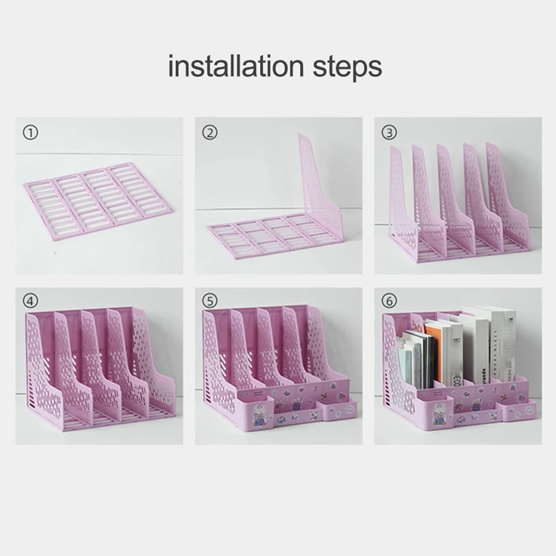 رف الملفات متعدد الطبقات Ins صندوق الملفات مكتب الرف كتاب حامل مجلد مجلد صندوق تخزين مكتبي طالب