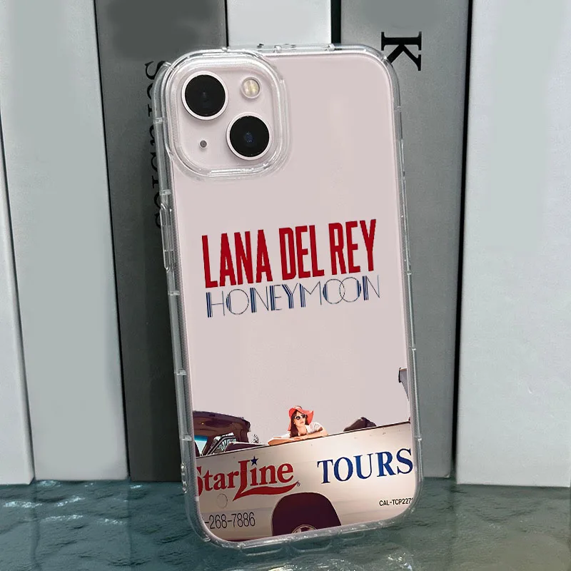 Singer Lana Del Rey Poster Clear Phone Case for iPhone 15 14 13 12 11 Pro Max Case Cover for Christmas Thanksgiving Gift