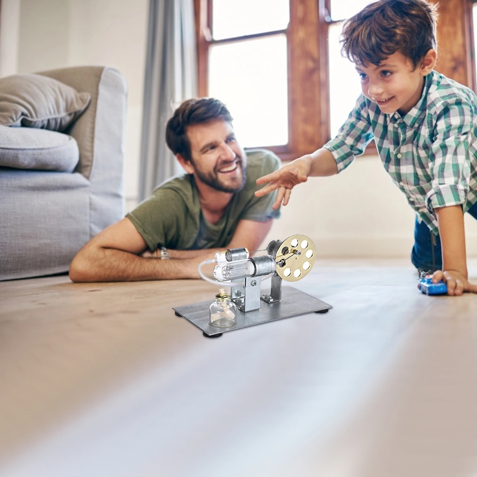 【تخفيضات】محرك ستيرلينغ صغير بالهواء الساخن نموذج محرك تيار قوة الفيزياء تجربة الفيزياء التعليمية #1