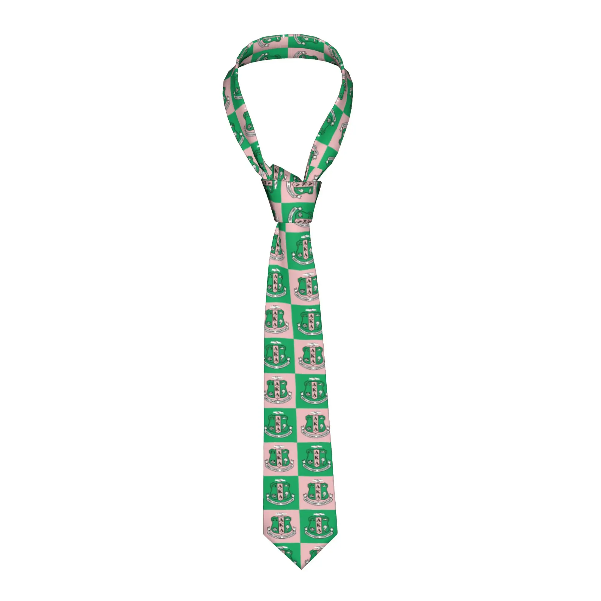 

Alpha Kappa Alpha Ties for Men Fashion Checkered Plaid AKA African Sorority Silk Wedding Neckties