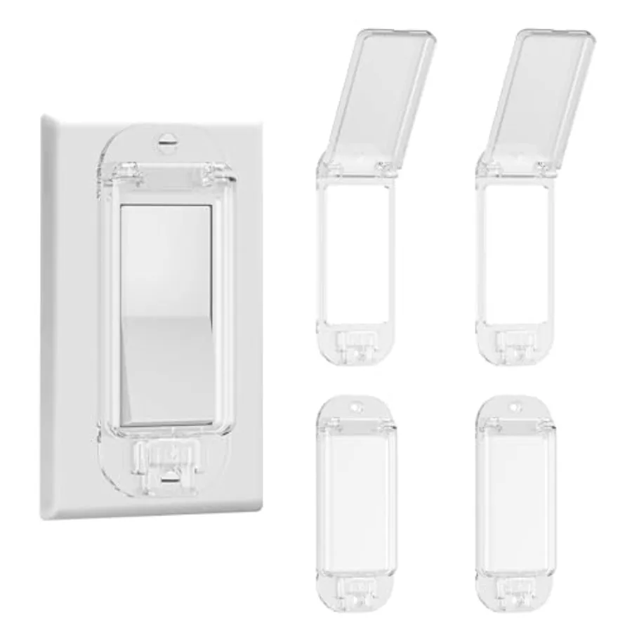 4 Pack Light Switch Guard Cover, Light Switch Plate, ChildProof Wall Switch Guard Keeps Lights or Switches from Being Accidenta