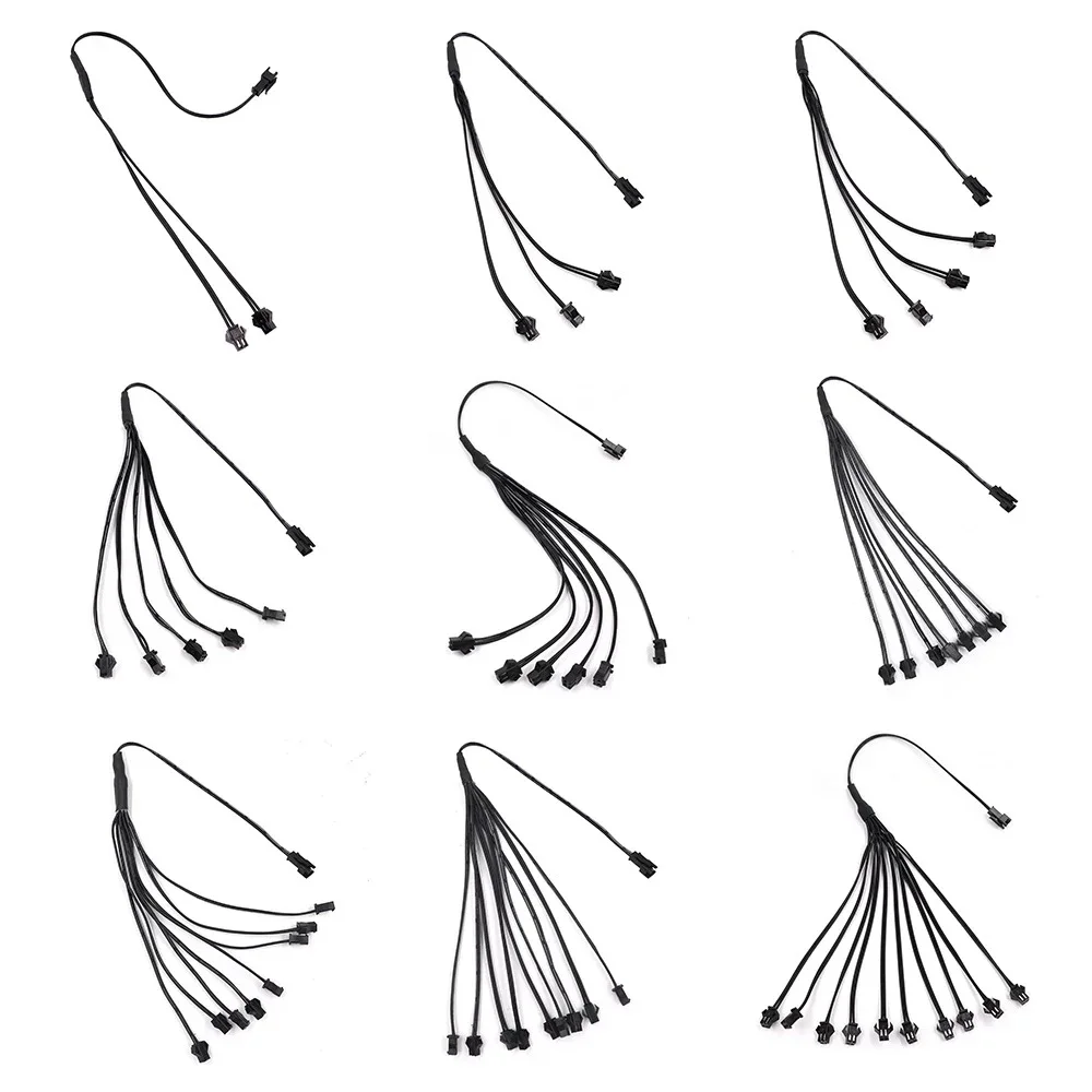 EL Wire Splitter Connectors Cable 1 to 2/3/4/5/6/7/8/9/10 Ways LED Neon Light Wiring Fittings Splitting Wire Lamp Accessories