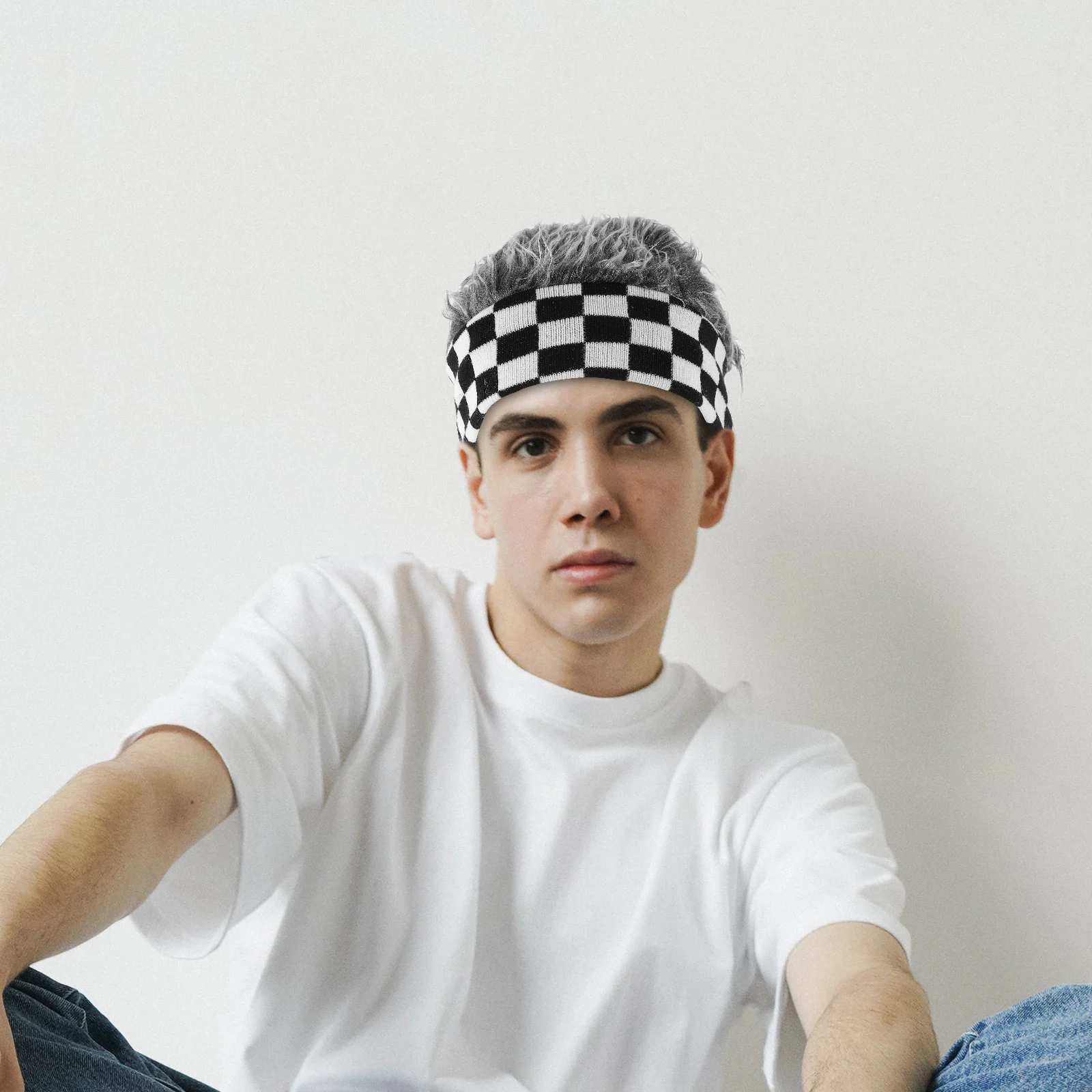 

Funny Hat Knitted Beanie for Men Warm Winter Hats Milk Cow Pattern Black Fuzzy M 56 58cm Casual Outdoor Breathable Mens Hat