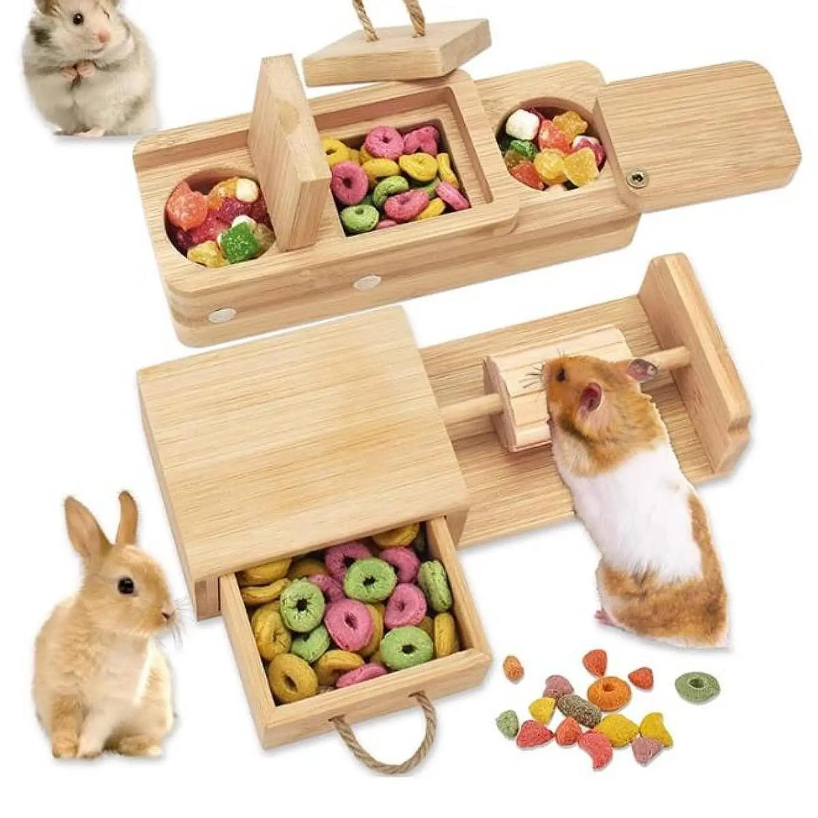 Hamster Foraging Toy Creative Hide Treats Puzzle for Mouse Small Pet Bunny view 2