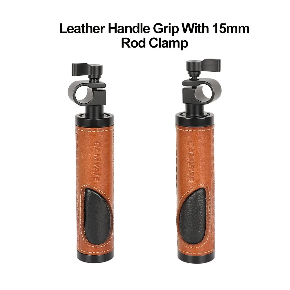 CAMVATE 15mm Rod Clamp Handle Grip Leather for DSLR Camera Rod System Camera Handgrips