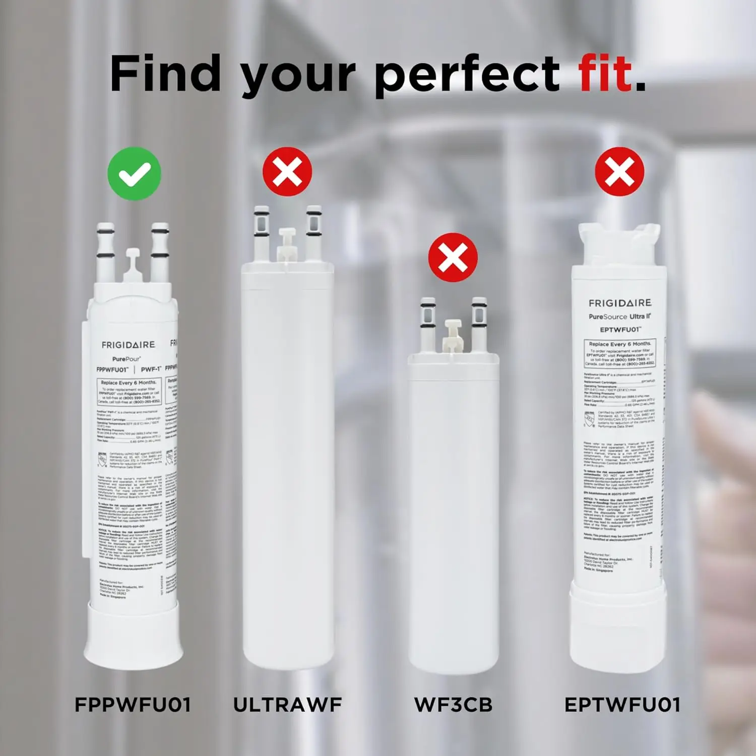FPPWFU01 Water Filter Replacement for Frigidaire FPPWFU01 Water Filter, Compatible with PurePour PWF-1,EPPWF01 PureAdvantage PWF-1 view 4