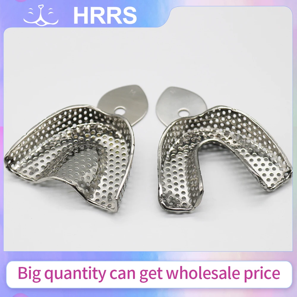 2pcs/set Dental Impression Tray Upper and Lower Stainless Steel Teeth Hold Autoclavable Teeth Tray Dental Materials Dental Labor