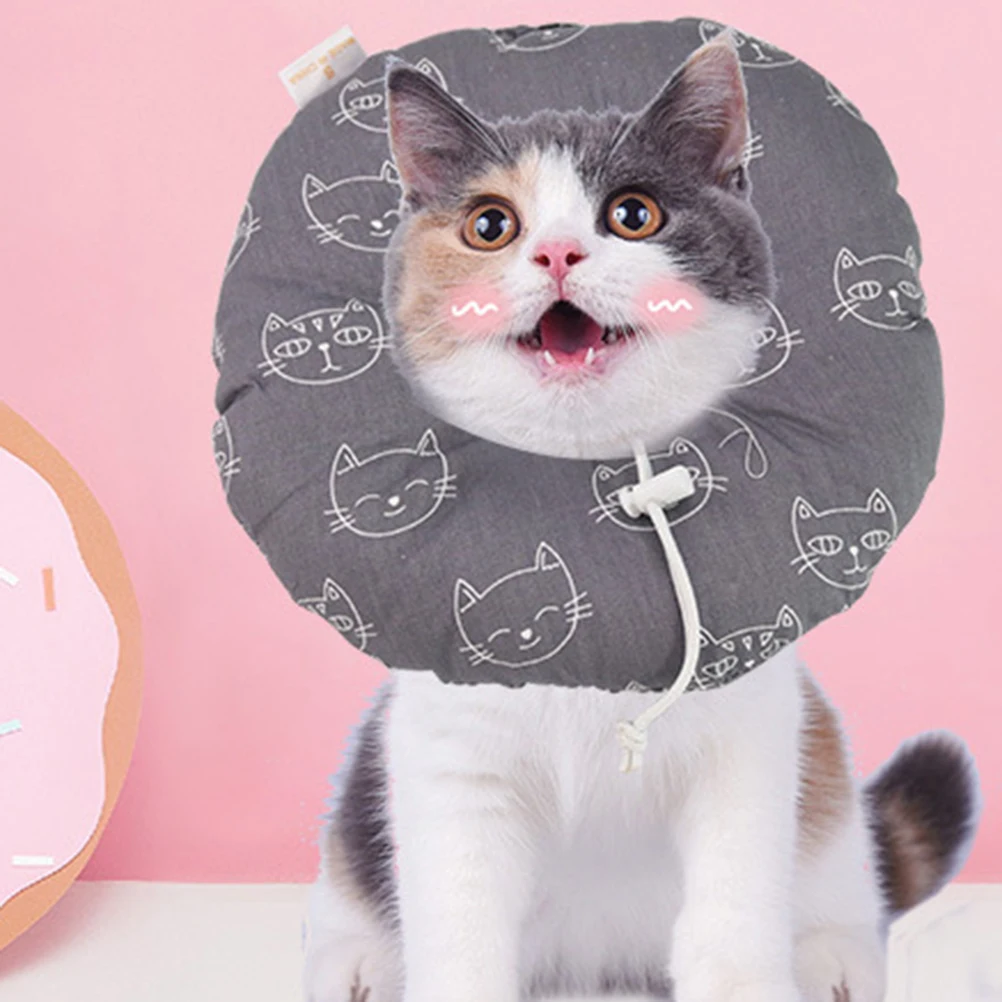 

Adjustable Pet Collar Soft Cats Kitten Elizabethan Anti-lick Protective Shield Collar for Healing Pets Post Operation