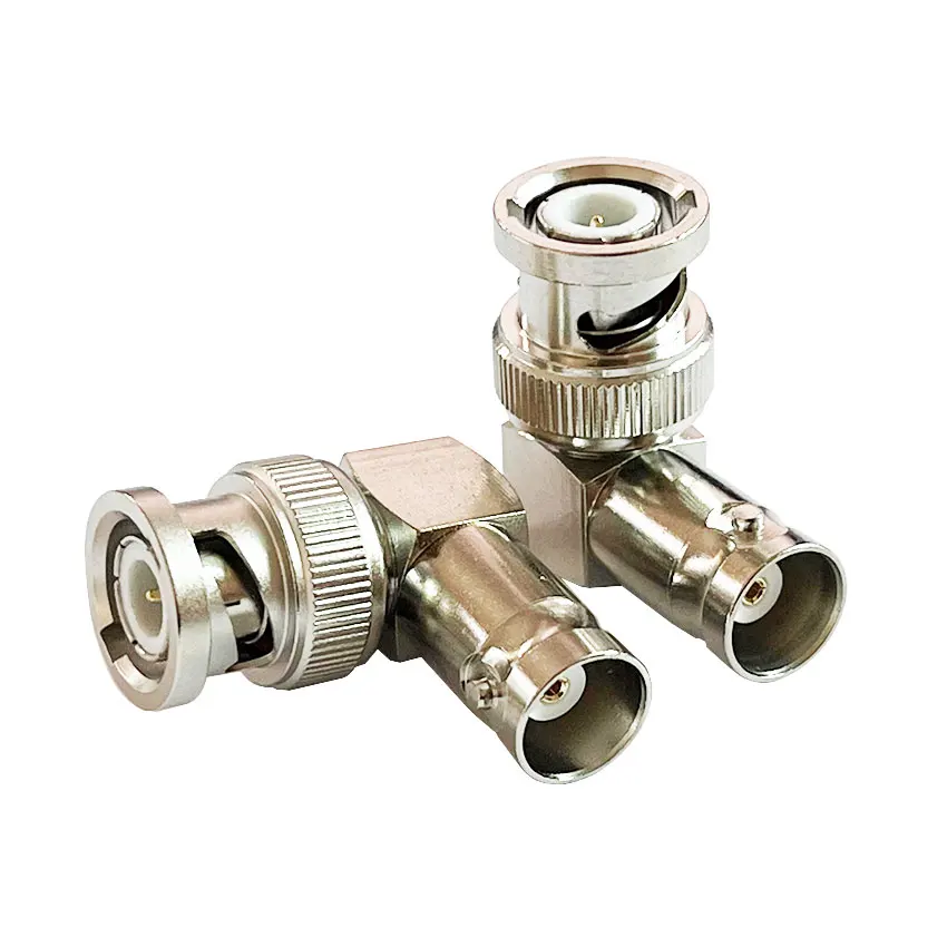 

2pcs/lot Q9 BNC Male Female 90 Degree Right Angle Connector BNC Male To BNC Female L-shaped Free Shipping Brass Nickel plated