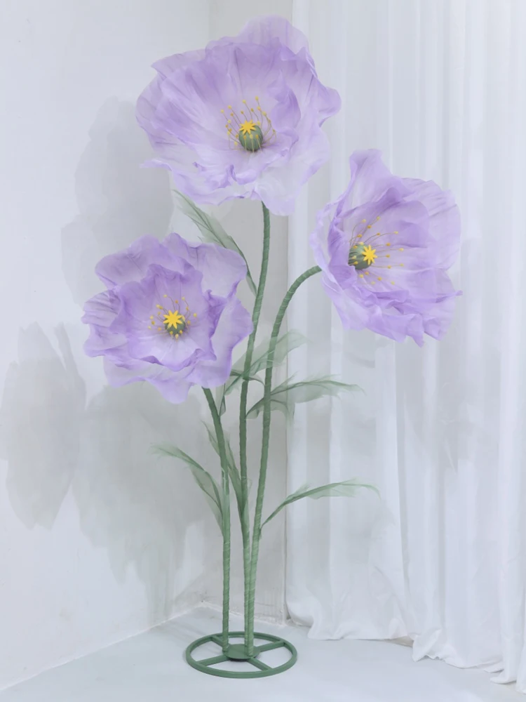 180 cm Zijden Klaproos Kunstbloemen Bruiloft Decoratie Bruiloft Weg Lood Bloem Etalage Party Garden Home Decoratie